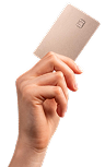 hand with card